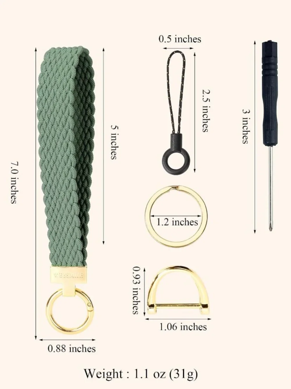 Stretchy Keychain Wristlet for Car Keys, Versatile Key Ring Holder Accessory